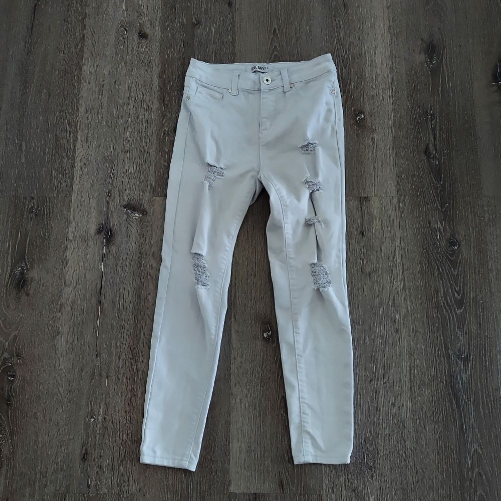 Blue Savvy High Rise Distressed Skinny Jeans Size 7/28